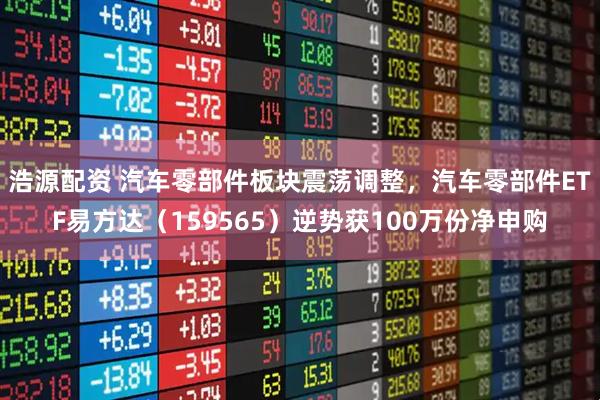 浩源配资 汽车零部件板块震荡调整，汽车零部件ETF易方达（159565）逆势获100万份净申购